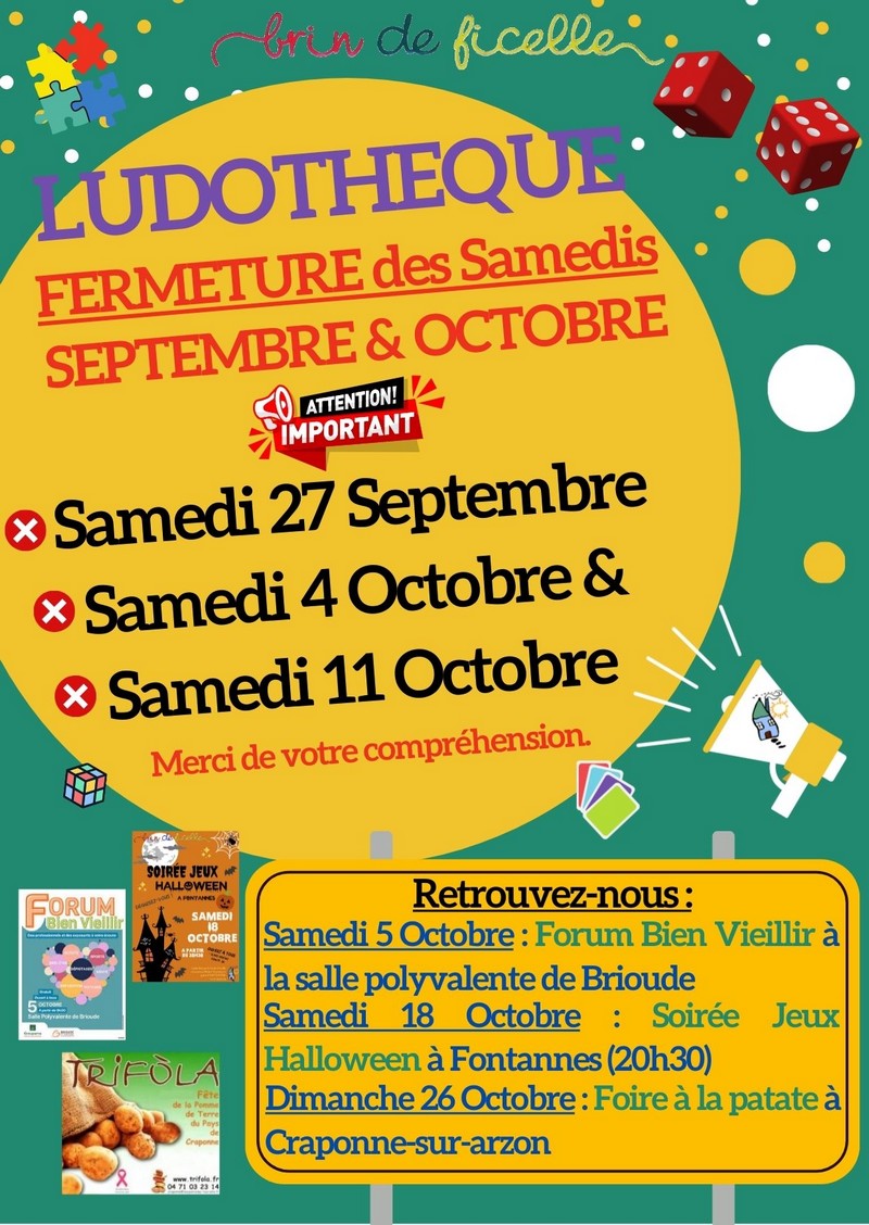 Fermeture Ludotheque