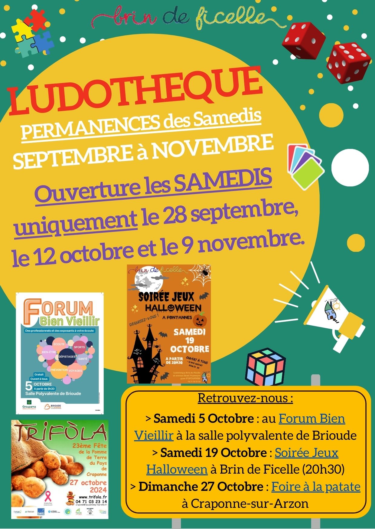 Permanences Samedis Ludotheque